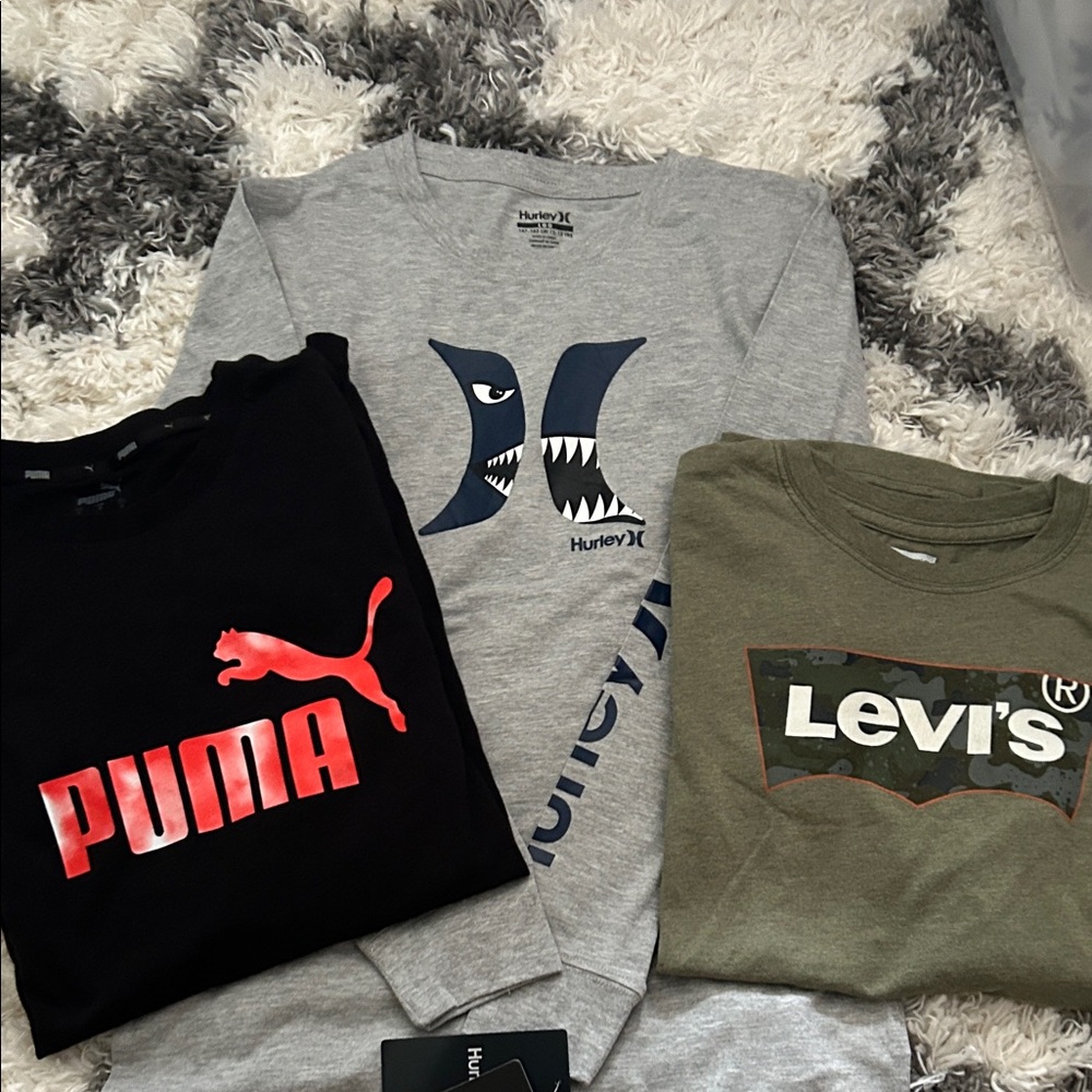 Bundle Long sleeve shirts. Puma/Hurley/Levi’s